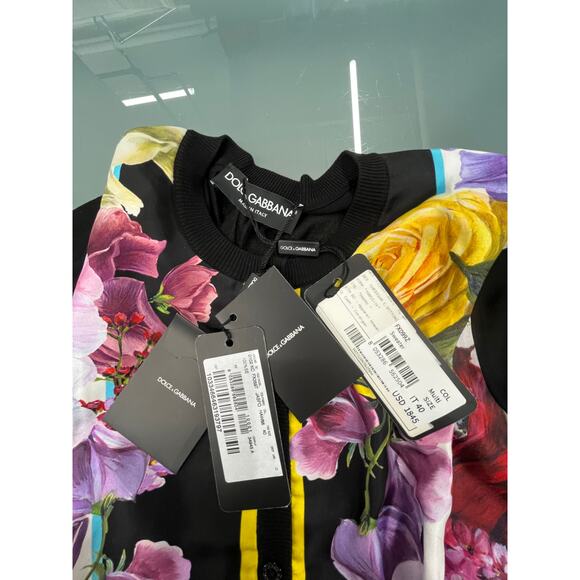 NWT Dolce & Gabbana Black Floral Print Button Cardigan Sweater top IT 42 M - Picture 9 of 9